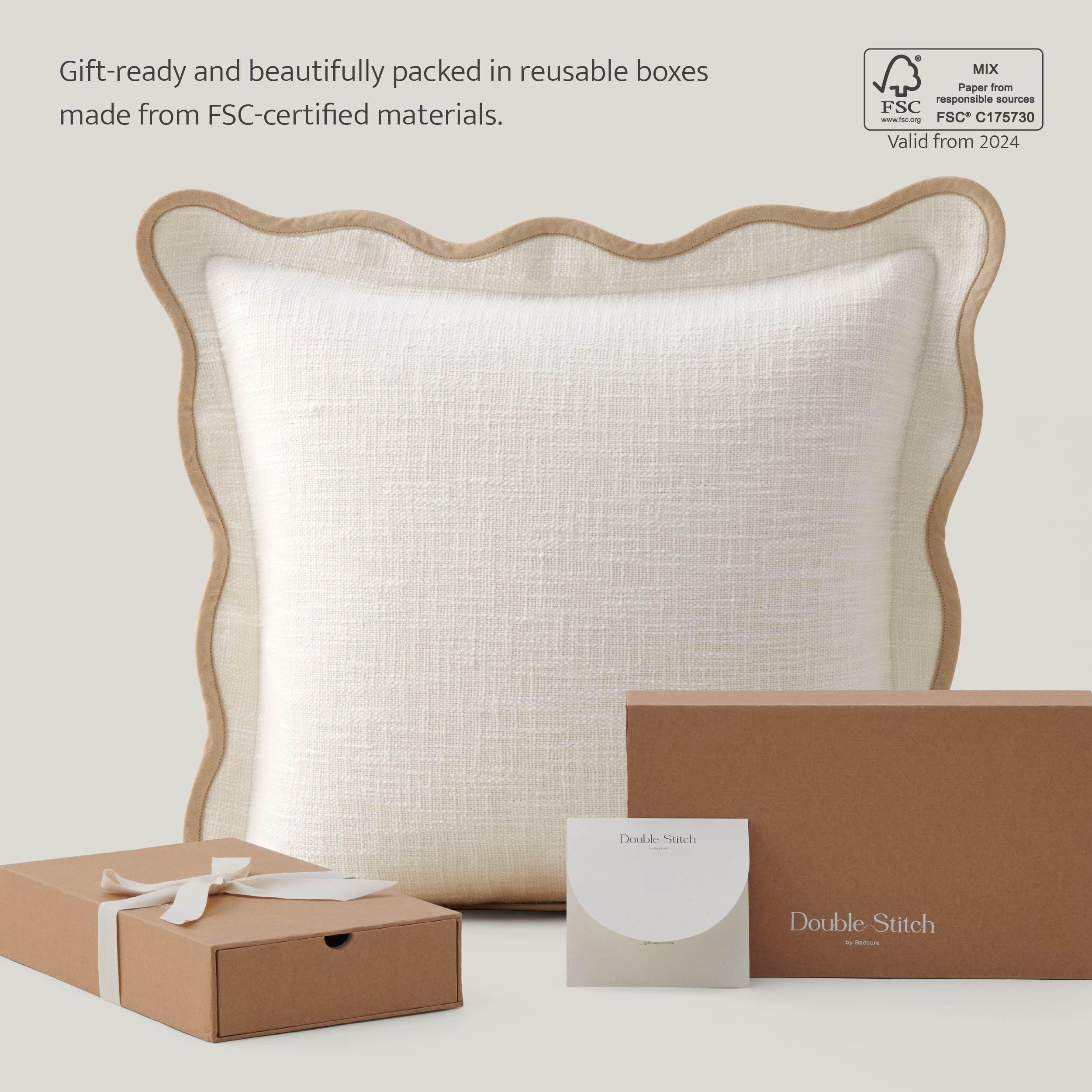 Amazon.com: Double Stitch Scalloped Throw Pillow Covers